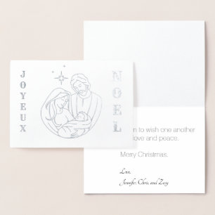 Joyeaux Noel Nativity Scene Christmas Foil Card