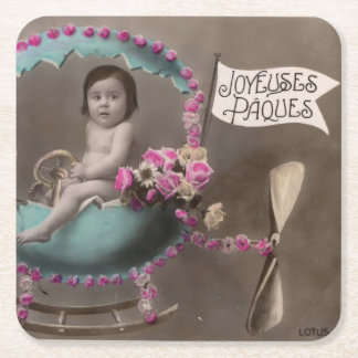 Joyeuse Paques Square Paper Coaster