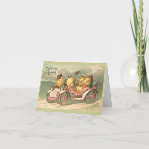Joyeuses Pâques Cute Vintage Easter Holiday Card