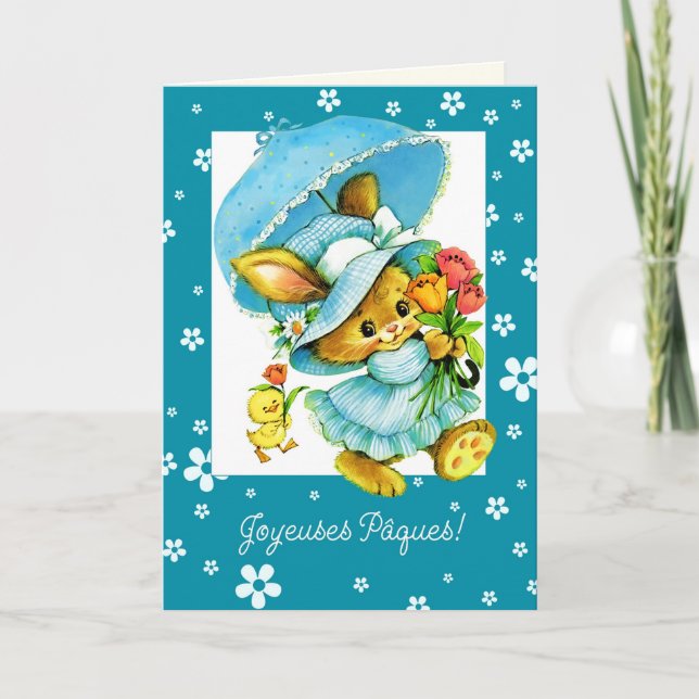 Joyeuses Pâques. Easter Card in French (Front)