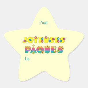 Joyeuses Pâques Star Sticker