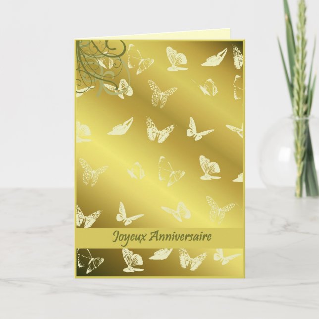 joyeux anniversaire butterflies card (Front)
