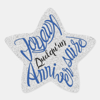 Joyeux anniversaire en forme d'étoile star sticker
