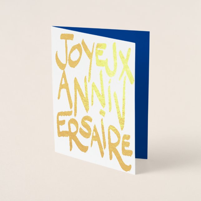 Joyeux anniversaire foil Birthday Card (Front)