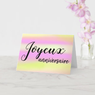Joyeux Anniversaire French Birthday Watercolor Card