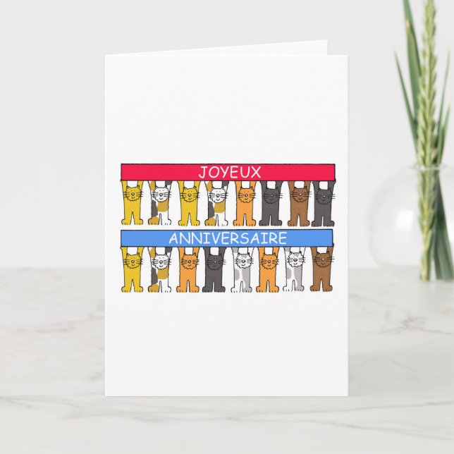 Joyeux Anniversaire French Happy Birthday Card (Front)