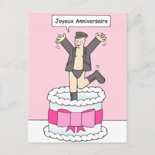 Joyeux Anniversaire Gay Male Birthday Humour Postcard