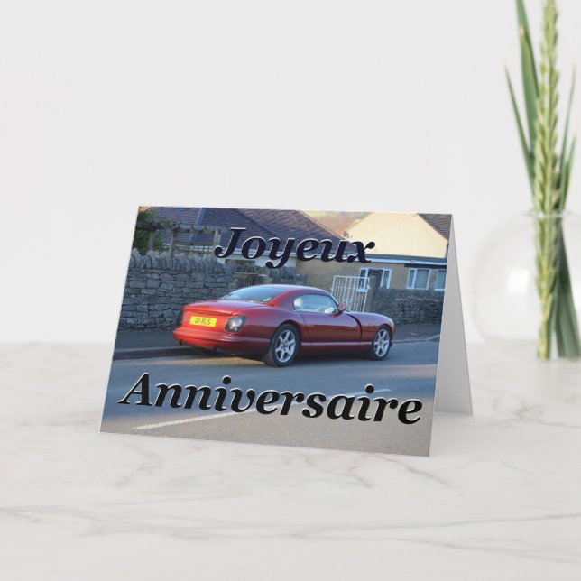 Joyeux Anniversaire - Happy Anniversary card (Front)