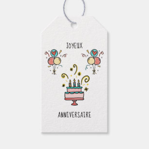 Joyeux Anniversaire   Happy Birthday Gift Tags