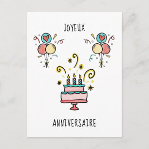 Joyeux Anniversaire   Happy Birthday Postcard