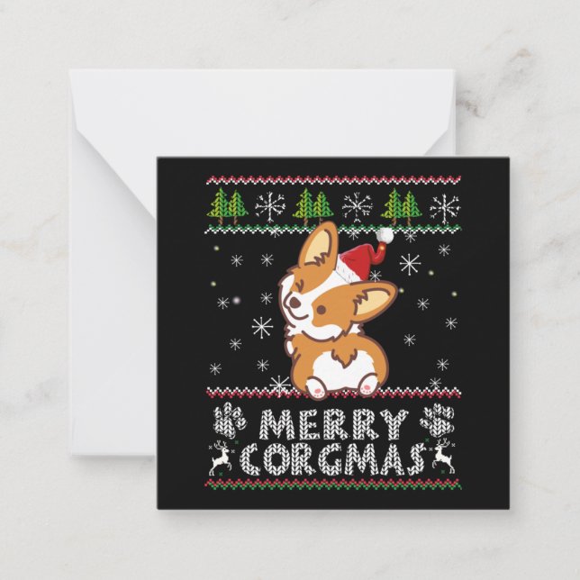 Joyeux Corgmas Noel Corgi Card (Front)