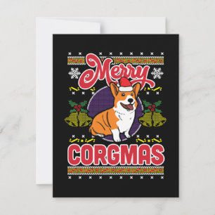Joyeux Corgmas Ugly Christmas Corgi Dog Lover Card