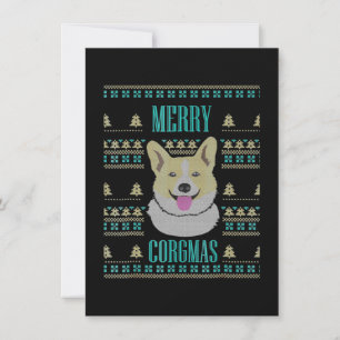 Joyeux Corgmas Ugly Christmas Corgi Thank You Card