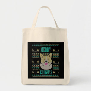 Joyeux Corgmas Ugly Christmas Corgi Tote Bag