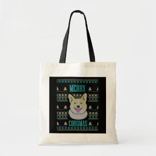 Joyeux Corgmas Ugly Christmas Corgi Tote Bag