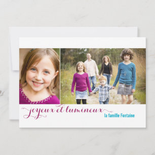 Joyeux et lumineux de vacances carte avec photo