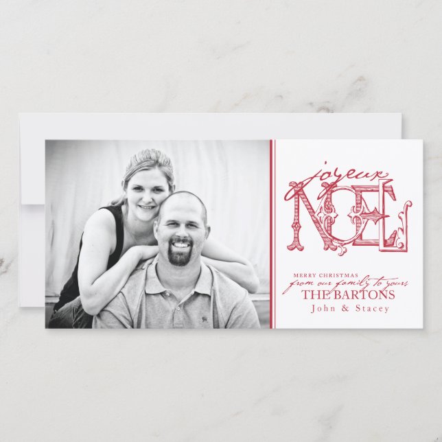 Joyeux Holiday Photo Card (Front)