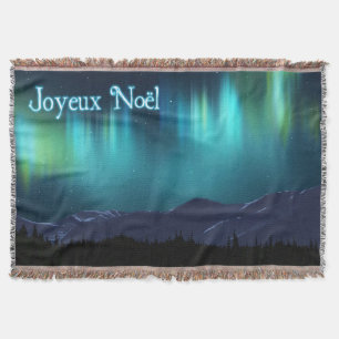 Joyeux Noёl - Aurora Borealis Throw Blanket