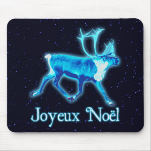 Joyeux Noёl - Blue Caribou (Reindeer) Mouse Mat