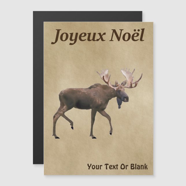 Joyeux Noёl - Bull Moose On Old Paper (Front/Back)