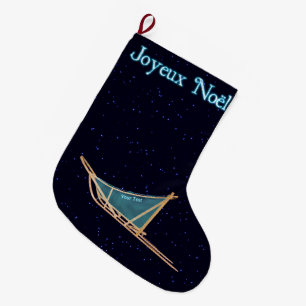 Joyeux Noёl - Dog Sled Large Christmas Stocking