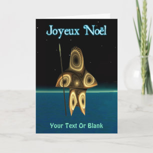 Joyeux Noёl - Fractal Inuit Hunter Holiday Card