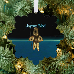 Joyeux Noёl - Fractal Inuit Hunter  Tree Decoration Card