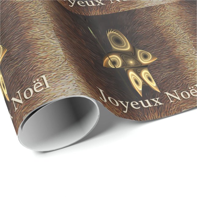 Joyeux Noёl - Fractal Inuit Hunter Wrapping Paper (Roll Corner)