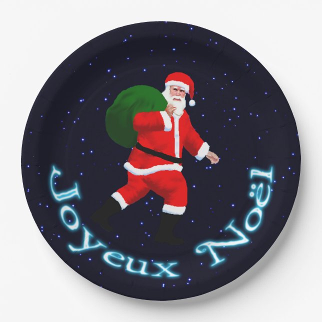 Joyeux Noёl - Santa Claus Paper Plate (Front)