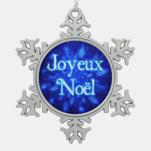 Joyeux Noёl - Snowburst Snowflake Pewter Christmas Ornament