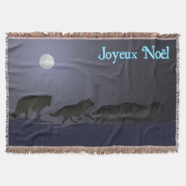 Joyeux Noёl - Wolfpack Throw Blanket (Front)