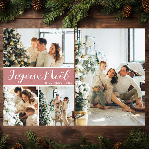 Joyeux Noel 4 Photo Flat Holiday Card