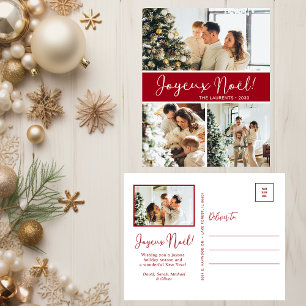 Joyeux Noel 4 Photo Holiday Postcard
