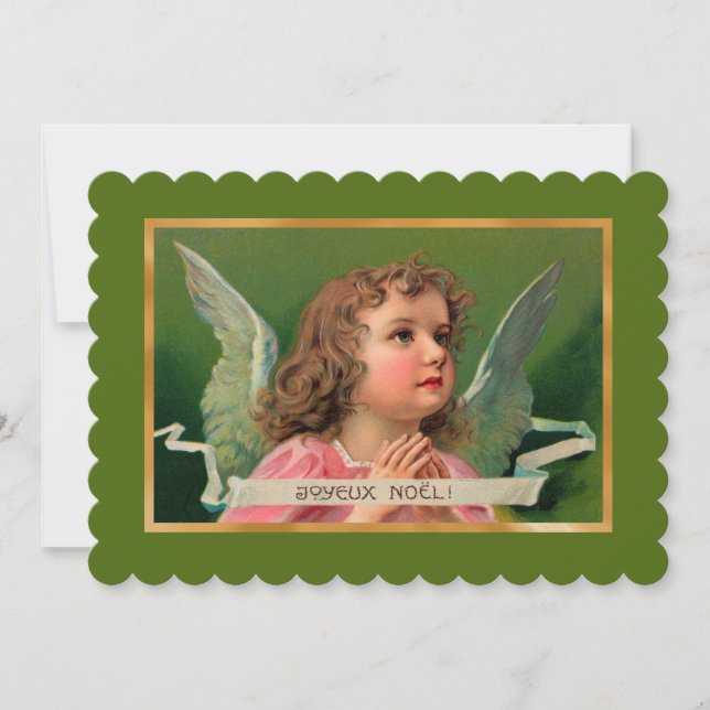 Joyeux Noel Angel Card or Invitation (Front)