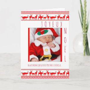 Joyeux Noël Bébé Père Noel Carte avec cadre Holiday Card