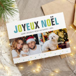 "Joyeux Noel" Bold and Colourful Christmas Holiday Card<br><div class="desc">Spread the holiday cheer with these bright and colourful Christmas cards.</div>