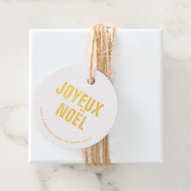 "Joyeux Noel" Bold Letters Favour Tags (With Box)