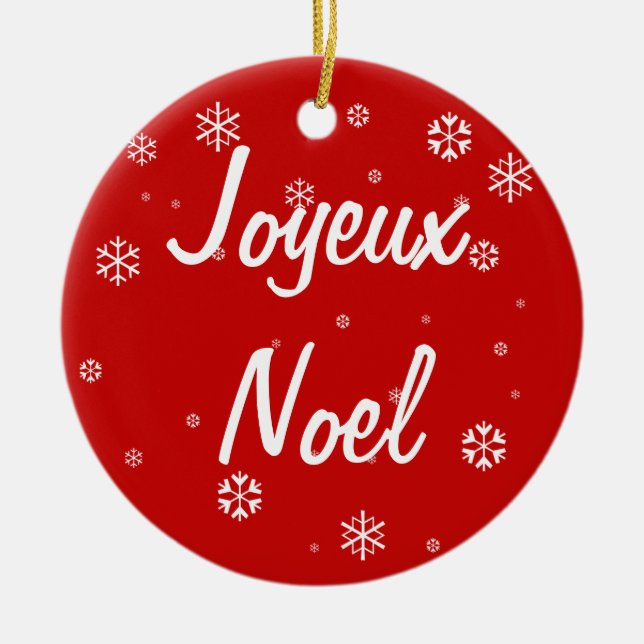 Joyeux Noel Ceramic Tree Decoration (Front)