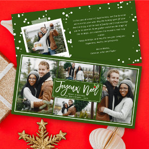 Joyeux Noel Christmas Brush Script Simple 4 Photo  Holiday Card