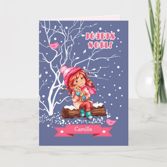 Joyeux Noël. Christmas Card in French (Front)