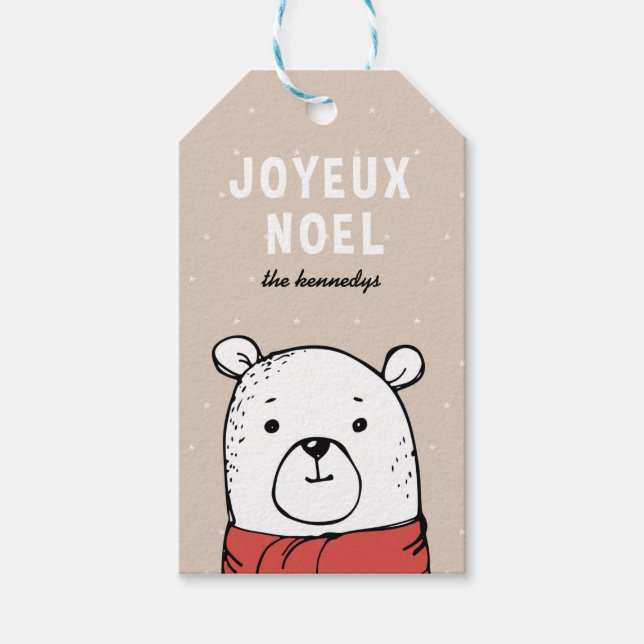 Joyeux Noel Christmas Gift Tag (Front)