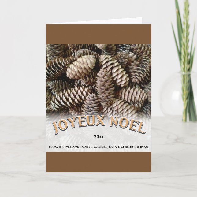Joyeux Noel Christmas Holiday Pine Cone Custom (Front)