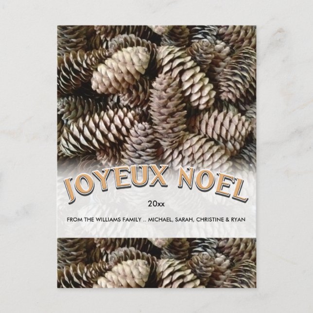 Joyeux Noel Christmas Holiday Pine Cone Custom (Front)