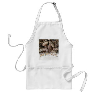 Joyeux Noel Christmas Holiday Pine Cone Standard Apron