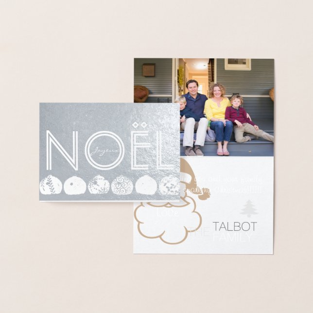 Joyeux Noel Christmas Tree Santa Photo Foil card (Display)