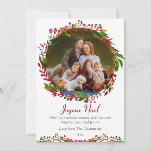 Joyeux Noël Christmas Watercolor Floral Photo