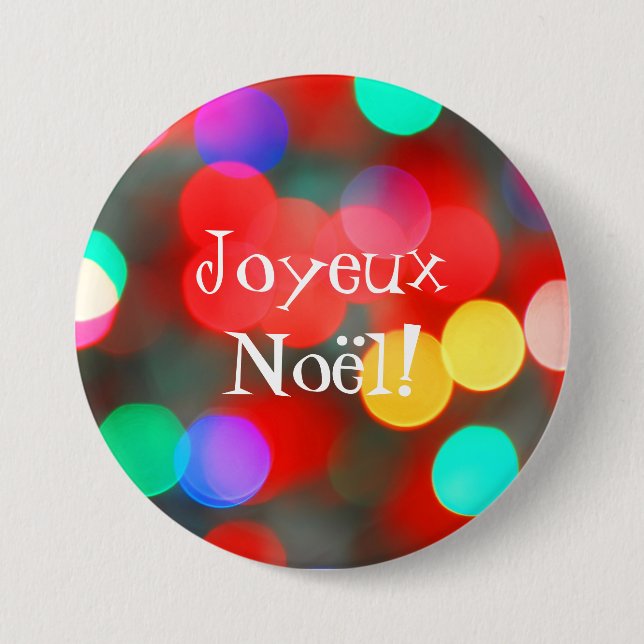 Joyeux Noël Dancing Lights Button (Front)