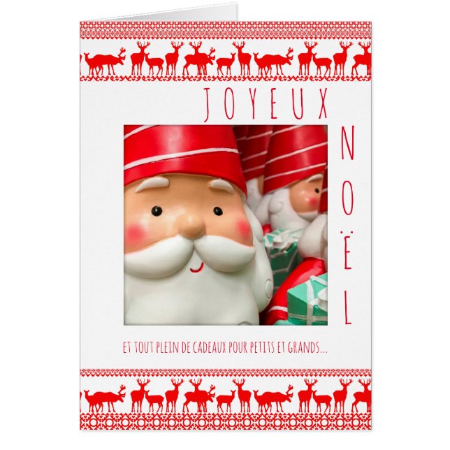 Joyeux Noël Deco Père Noel Carte avec cadre (Front)