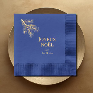 Joyeux Noel - delicate pine branches  Foil Napkins
