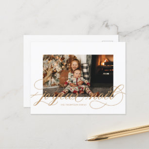Joyeux Noel Elegant Christmas Photo Post Card